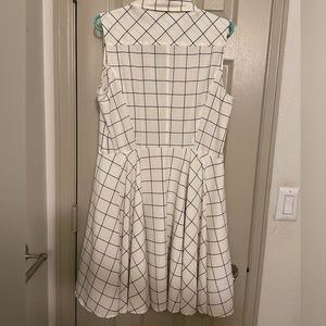 Bloomingdales Aqua windowpane shirt dress